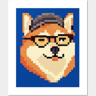 Shiba Inu Pixel Art Dog Lover Retro Posters and Art